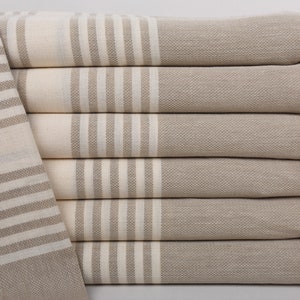 Personalized Turkish Towel, Turkish Beach Towel, Striped Towel, Bachelorette Party Decorations, 40x67 Inches Beige Cotton Towel,