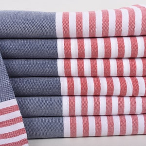 Custom Wedding Gifts, Monogram Beach Towel, Striped Towel, Gift Towel, 40x71 Inches Navy Blue-Red Cotton Towel, Best Friend Wedding Gift,