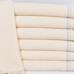 Personalized Gifts, Unique Gift, Monogram Kitchen Towel, Wedding Gift, Bridesmaid Towel, 38&quot;x18&quot; Light Gray Striped Hand Towel,