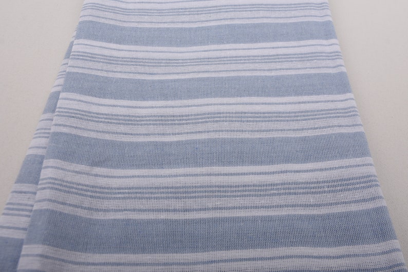 Turkish Beach Towel, 70"x40" Baby Blue Striped Towel, Turkish Bath Towel Set, Gift For Him, Home Decor Gifts, Gift For Boyfriend, image 4