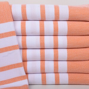 Beach Towel, Wedding Gift, Bachelor Bachelorette Party Favors, Kids Beach Towel, 67&quot;x36&quot; Orange Chevron Towel, Wedding Shower Gift,