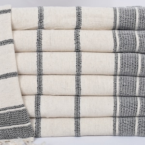 Turkish Tea Towel, 40&quot;x20&quot; Navy Striped Hand Towel, Best Friend Gift, Monogram Kitchen Towel, Turkish Towel, Kitchen Towel,