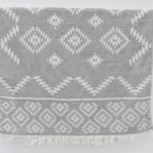Hand Towel, Turkish Towel, 40x24, Dark Gray Dish Towel, Bath Towel, Peshkir Towel, Tea Towel, Small Towel, Wedding Towel Dblg-Klm-Pskr_088