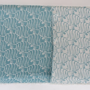 Turkish Blanket Queen, 95&quot;x71&quot; Dark Petrol Green Fish Pattern Throw, Woven Throw Blanket, Home Gift, Decorative Blanket, Monogram Blanket,