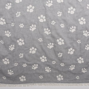 Best Friend Gift, Gift For Him, Paw Design Towel, 36x71 Inches Dark Gray Cotton Towel, Monogrammed Beach Towel, Bathroom Towel,