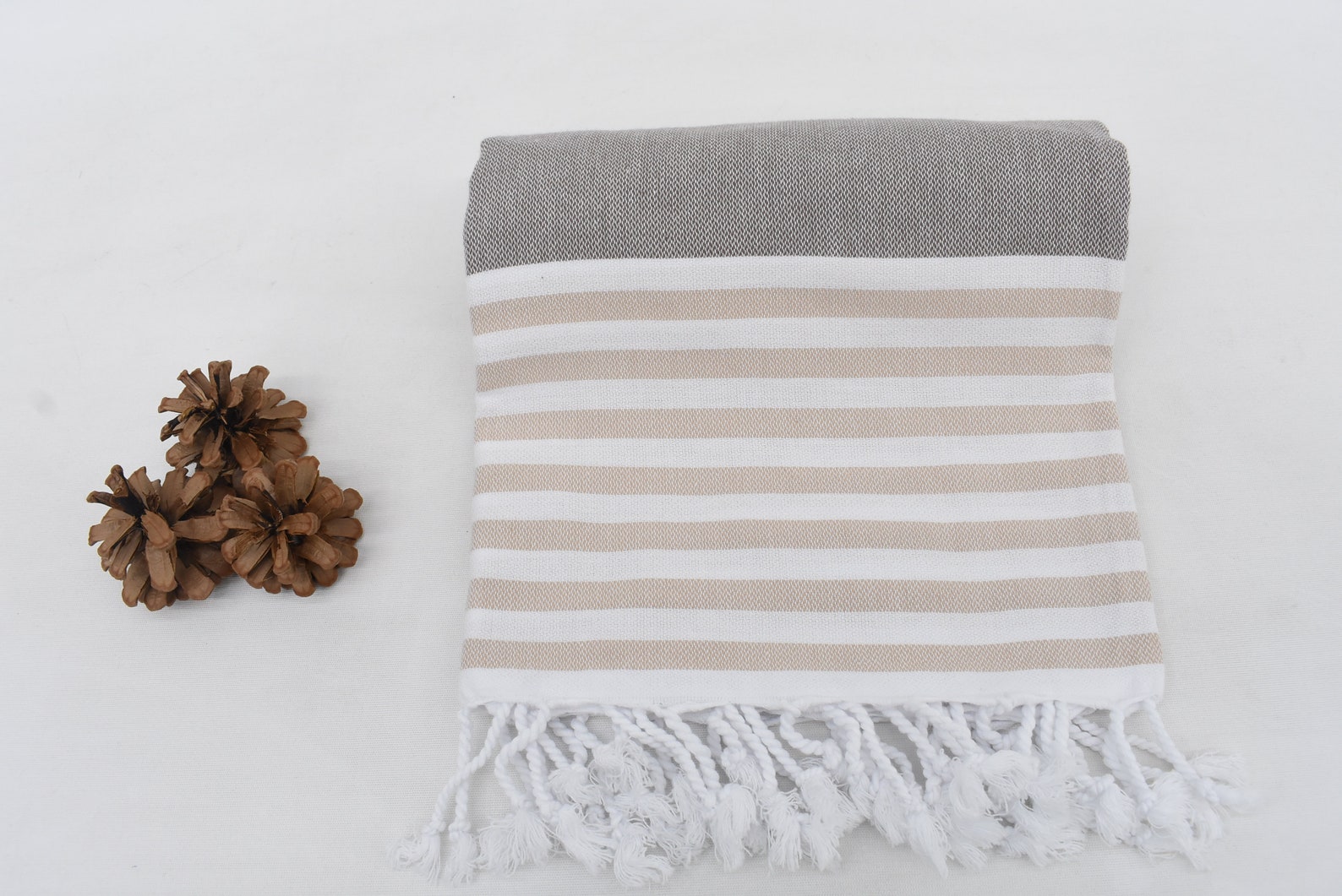 Brown and Beige Towel Beach Towel Decorative Bath Towel Etsy