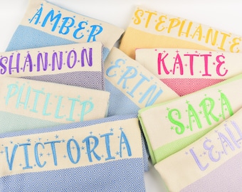 Personalized Towel, Wedding Gift, Bridesmaid Gifts, Personalized Beach Towel, Housewarming Gift, Turkish Beach Towel, Organic Cotton Towel
