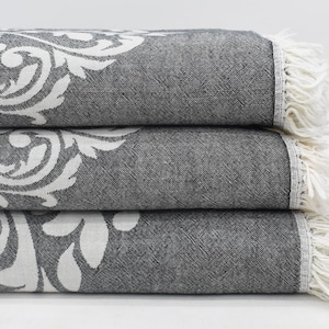 Black Turkish Blanket,Patterned Beach Blankets,Handwoven Soft Blanket,Bedspread,Throw Blanket,Soft Blanket,Outdoor Blanket Dblg-Brk-Pk_000