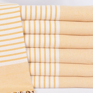 75&quot;x40&quot; Mustard-Natural Striped Towel, Personalized Wedding Gift, Bachelorette Party Items, Bridal Gifts, Beach Towel, Boyfriend Gift,