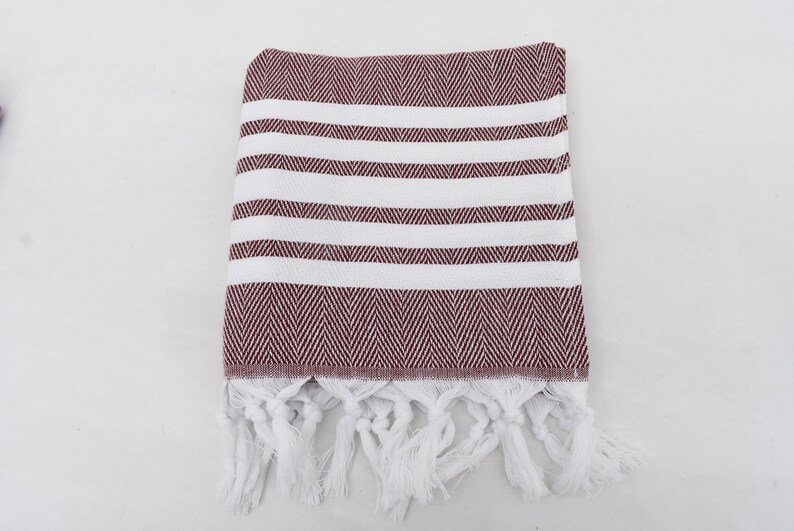Muslin Cotton Turkish Towel in Burgundy main image 1