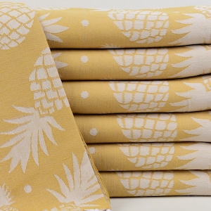 Presente de família, toalha de design de abacaxi mostarda de 70 "x 36", toalha de presente de dama de honra, presente de casamento, toalha turca, toalha turca em massa,