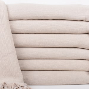Couverture tissée, cadeaux de mariage, 27 x 69 po., jeté à chevrons beige délavé à la pierre, cadeaux de demoiselle d'honneur, couverture de plage, meilleur cadeau de mariage,