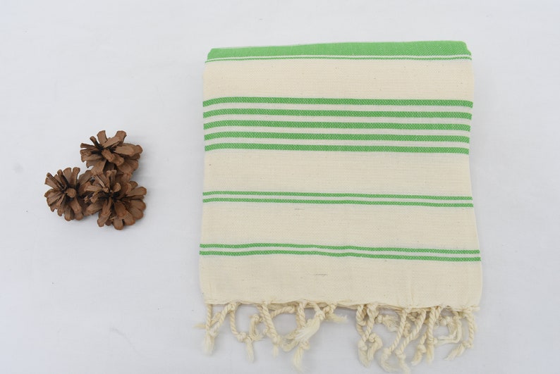 Organic Striped Towel 180x100 cm 70x40 Cotton Beach Towel Tablecloth Dblg-Trml Pool Towel Bathtowels Green Striped Turkish Towel