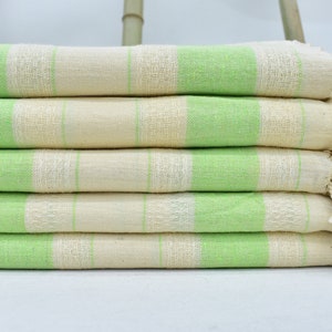 Organic Cotton Towel, Outdoor Towel, Turkish Towel, 74&quot;x36&quot; Green Towel, Striped Towel, Bath Towel, Beach Towel, Kitchen Towel Mld-Gzd_030