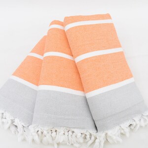 Summer Gift, Christmas Gift, Bachelor Towel, 67&quot;x40&quot; Orange Striped Terry Towel, Decorative Towel, Wedding Favors, Personalized Beach Towel,