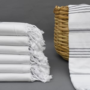 Customized Turkish Towel, Custom Wedding Gifts, Gift For Her, 70&quot;x40&quot; Dark Gray Striped Towel, Wedding Favors, Wedding Shower Gift,