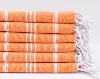 Orange Hand Towel, Striped Towel, Turkish Hand Towel, Towel, Kitchen Towel, Small Towel, 24x40 , Tea Towel, Dish Towel Dblg-Sltn-Pskr_100