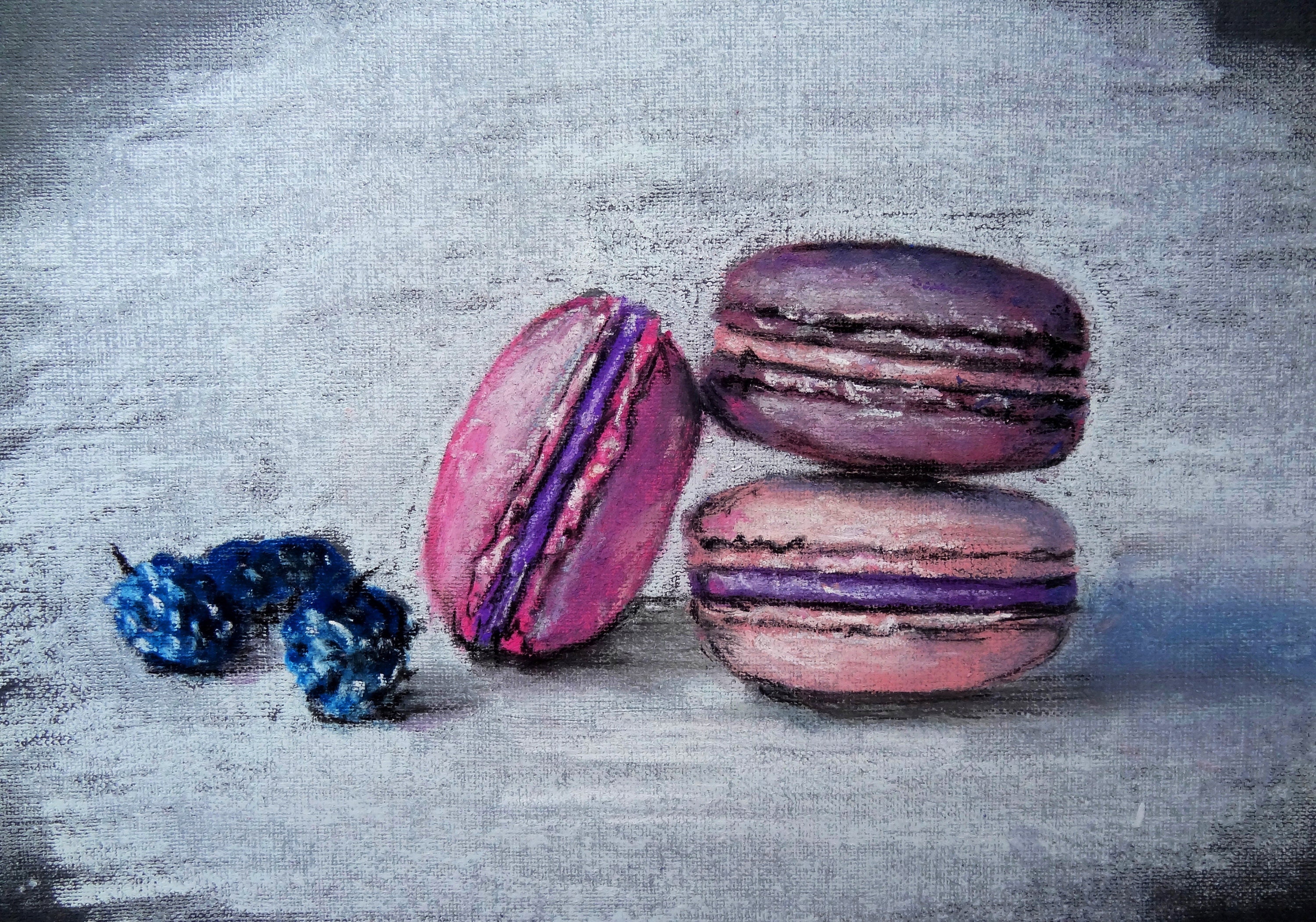 Still life. Cakes. Original pastel painting. Etsy