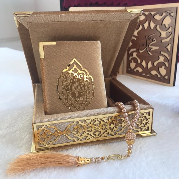 Velvet Wooden Box Quran Quran Sets Quran Arabic Quran and Etsy UK