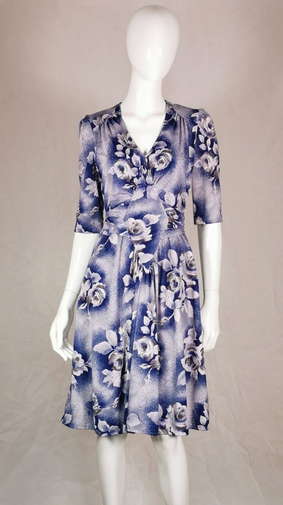 80s vintage Vera Mont Paris 1940s style day dress… - image 2