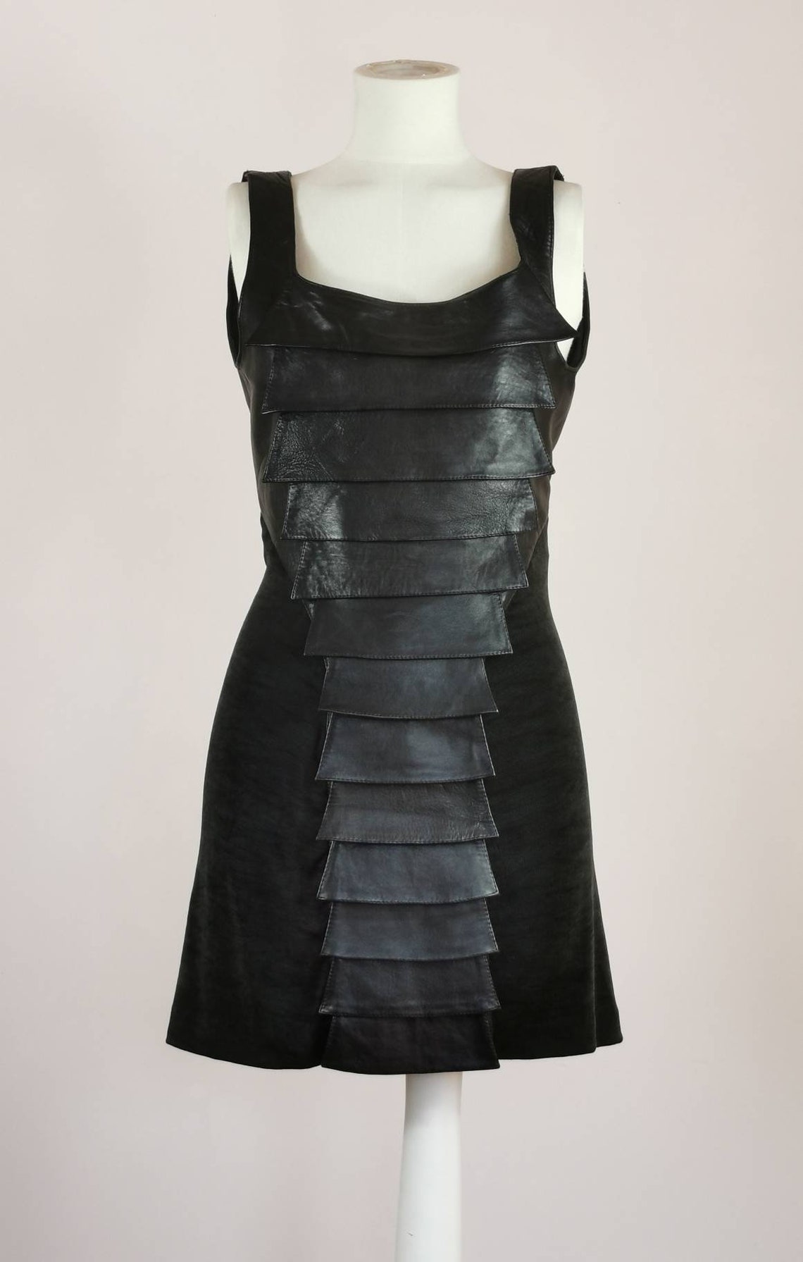 80s Vintage Black Leather Mini Dress black Leather Mini Dress | Etsy UK
