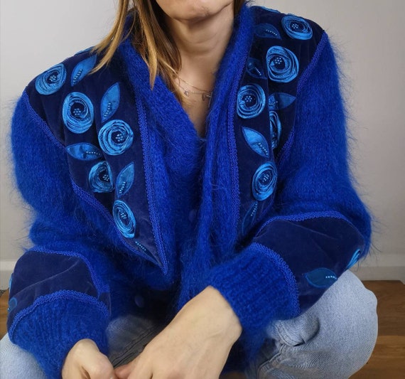 Vintage Mohair Jacket - Mohair Cardigan - Bohemian