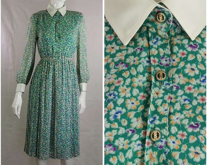 Vintage Floral Embellished Evening Gown Green Party Evening Dress cc1508