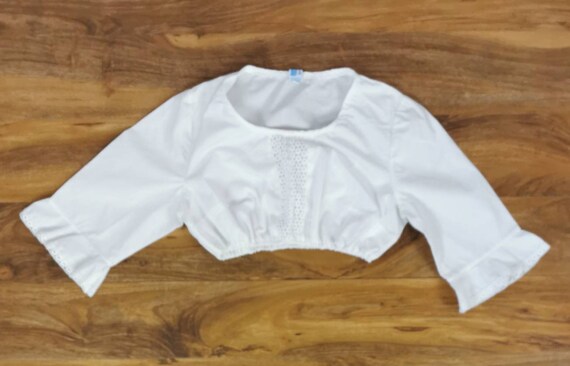 White Cotton 80s Vintage Gypsy Blouse Bohemian Cro