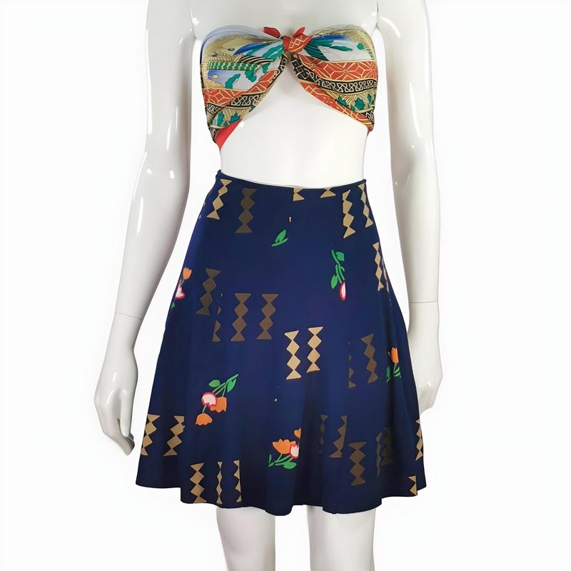 Retro Tractors Adult Skater Skirts