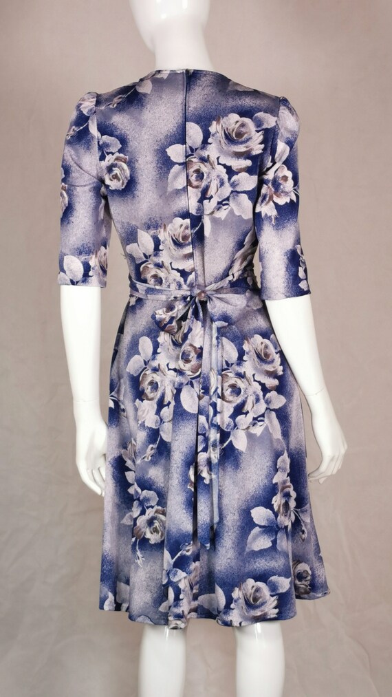 80s vintage Vera Mont Paris 1940s style day dress… - image 8