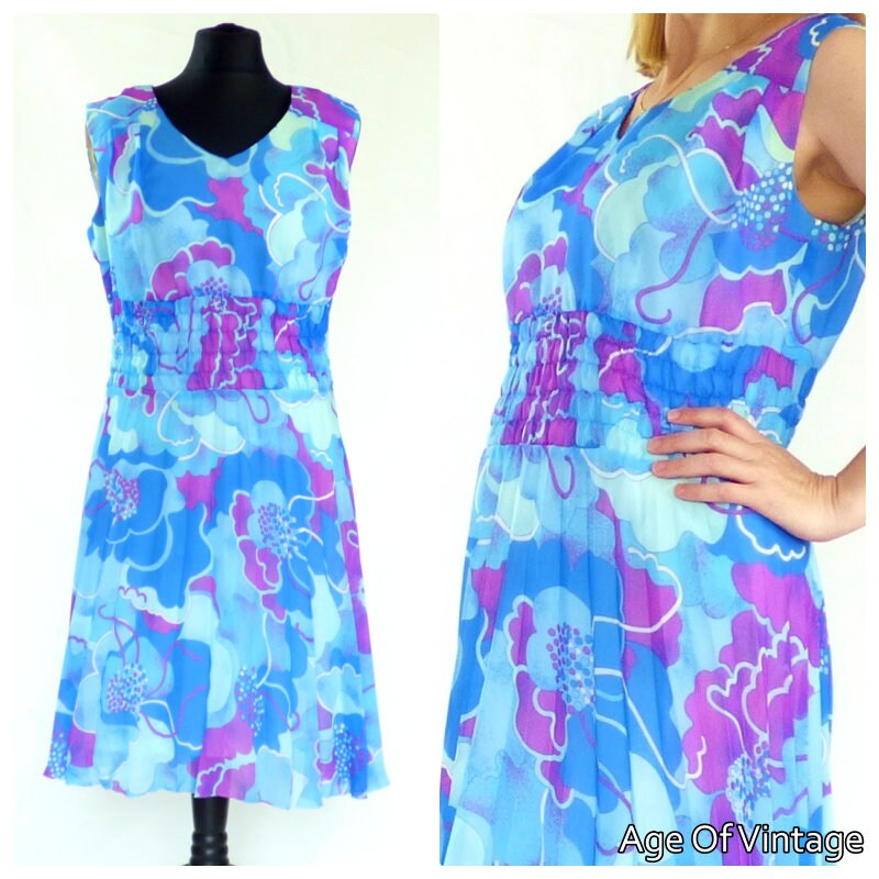 blue floral boho dress