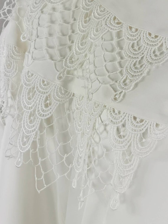 80s vintage Italian sheer lace blouse - long sleeve s… - Gem