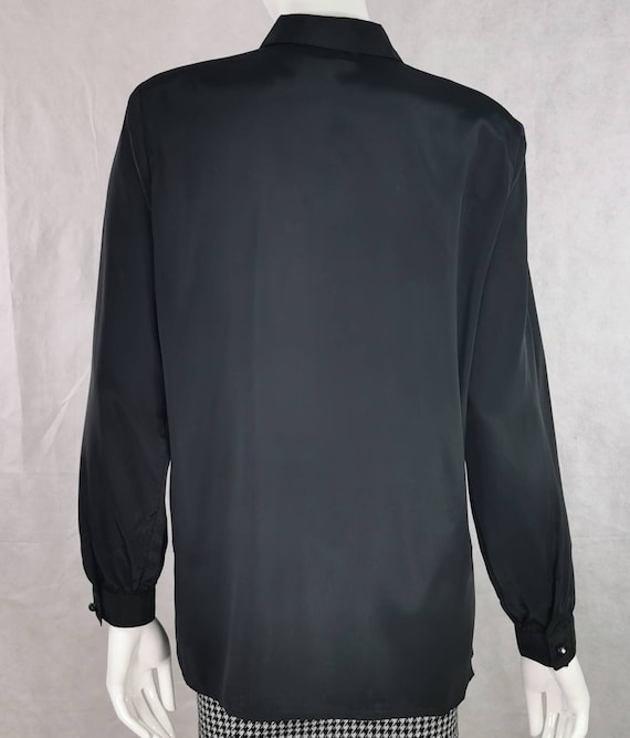 80s vintage long sleeve black sequin blouse - gli… - image 6