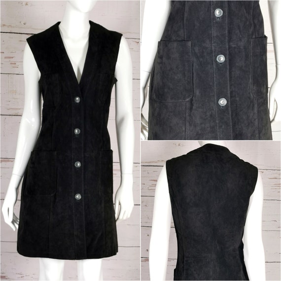 80s Vintage Black Suede Button Down Dress Vintage Suede Retro Dress With Pockets Suede Autumn Winter Day Dress Suede Shift Dress 10 S Etsy Canada