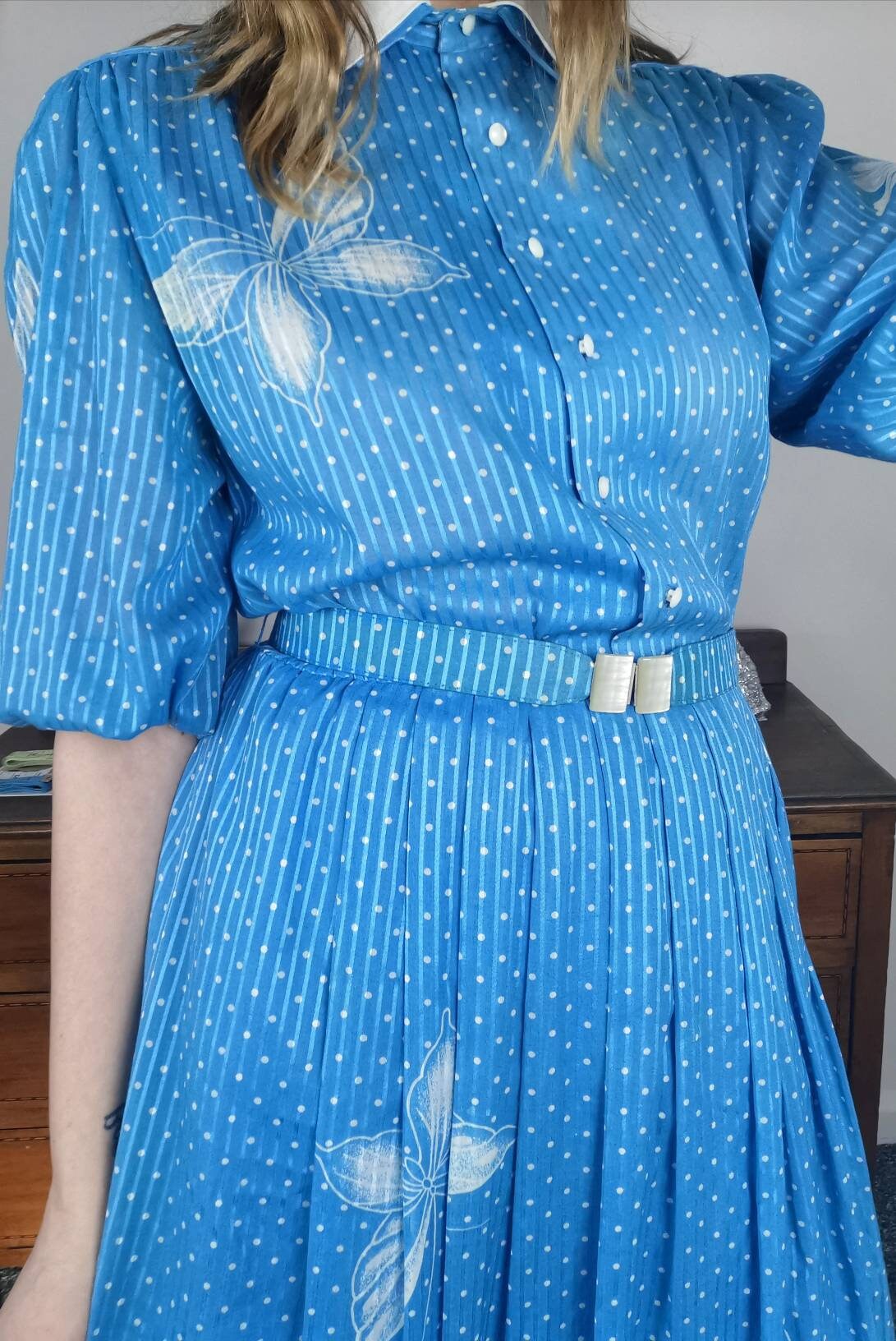 Vintage mid length tea garden cottagecore dress bohemian Etsy