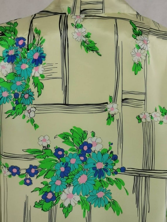 80s vintage flowery short sleeve blouse - pastel … - image 5