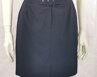 90s vintage black pencil mini skirt - short black fitted skirt - black formal work evening skirt - smart black tailored workwear skirt - s