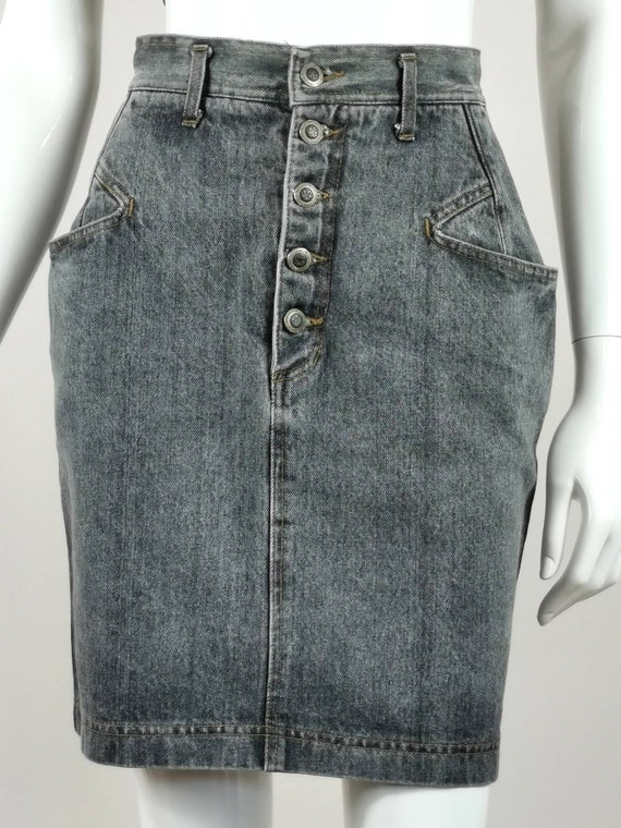 VINTAGE RALPH LAUREN POLO COUNTRY DENIM GREY SKIRT LONG PENCIL SIZE 14 USA  NWOT | eBay