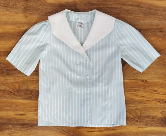 Vintage 80s Laura Ashley Sailor Blouse White Sailo