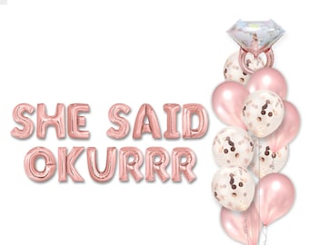 She Said Okurrr Balloon Banner Bridal Shower Decor Cardi Party She Said Yes! Bachelorette Party Decor Funny Bachelorette Decor