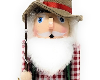 Fisherman Fishing Fish Pole Outdoors Wood 10&quot; Christmas Nutcracker - Personalized Gift