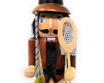 Fishing Fisherman Wood 15&quot; Nutcracker - Personalized Christmas Gift