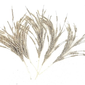 Champagne Gold Glitter Picks Wreath Attachments Vase Decorations, Set of 5