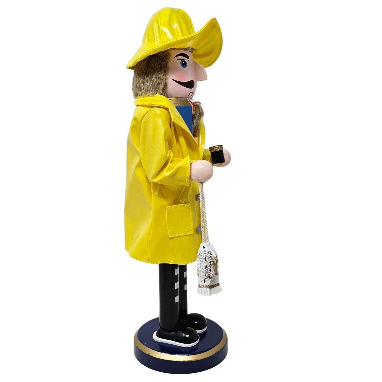 Fisherman Fish Yellow Raincoat 14 Wood Nutcracker Personalized Christmas Gift Etsy