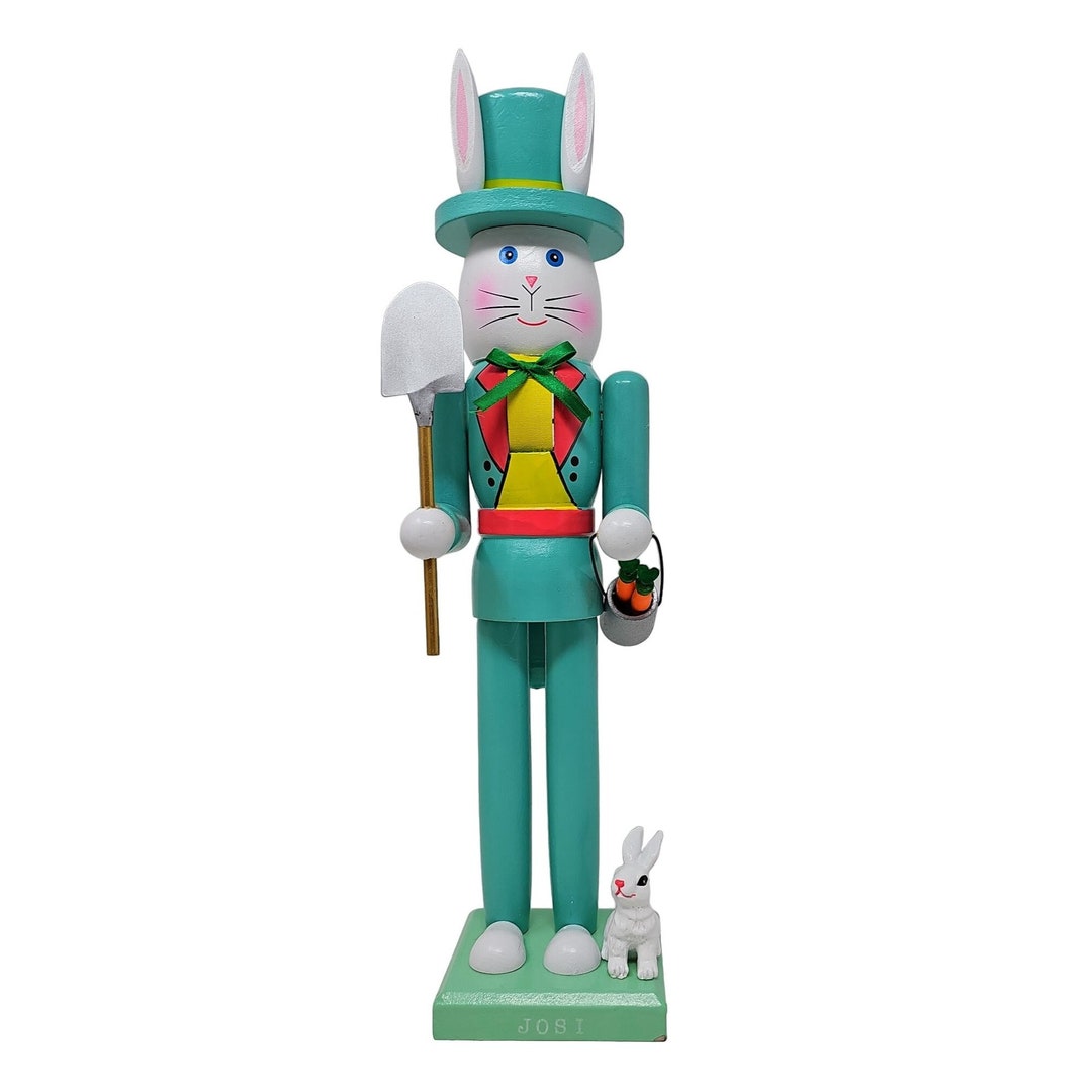Easter Bunny 15 Nutcracker Wood Gardener Boy Rabbit Carrots
