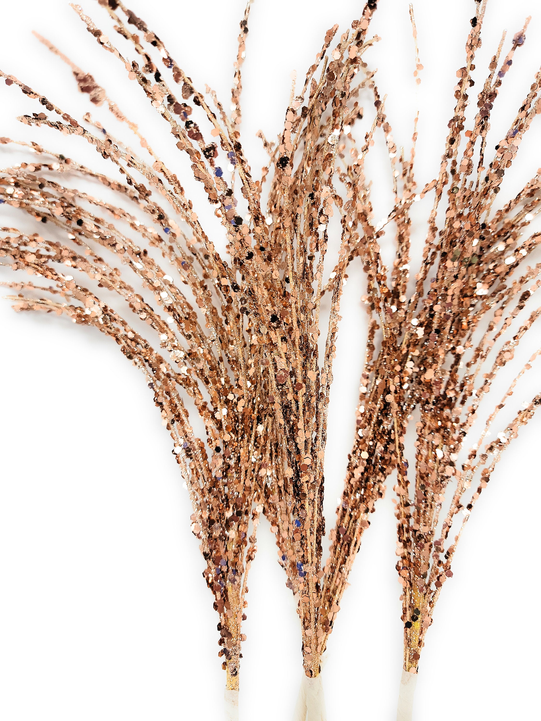 Rose Gold Picks Wreath Attachments Vase Decorations Glitter Etsy