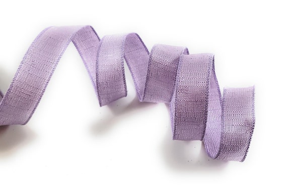 1 Wired Lilac Purple Pastel Decorative Ribbon 18 Feet 