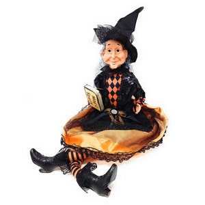 Halloween Elf Witch 24&quot; Magic Spells Party Decor Wreath Center