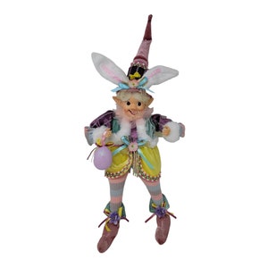 Easter Elf 18&quot; Girl Bunny Wreath Attachment, Home Decor