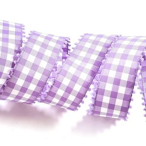 1'' Wide Purple and White Checkered Ribbon, Cotton Selling Per Roll/ 2 –  World Trimmings